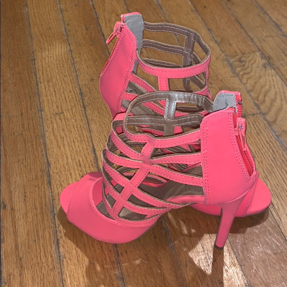 Pink strappy stilettos